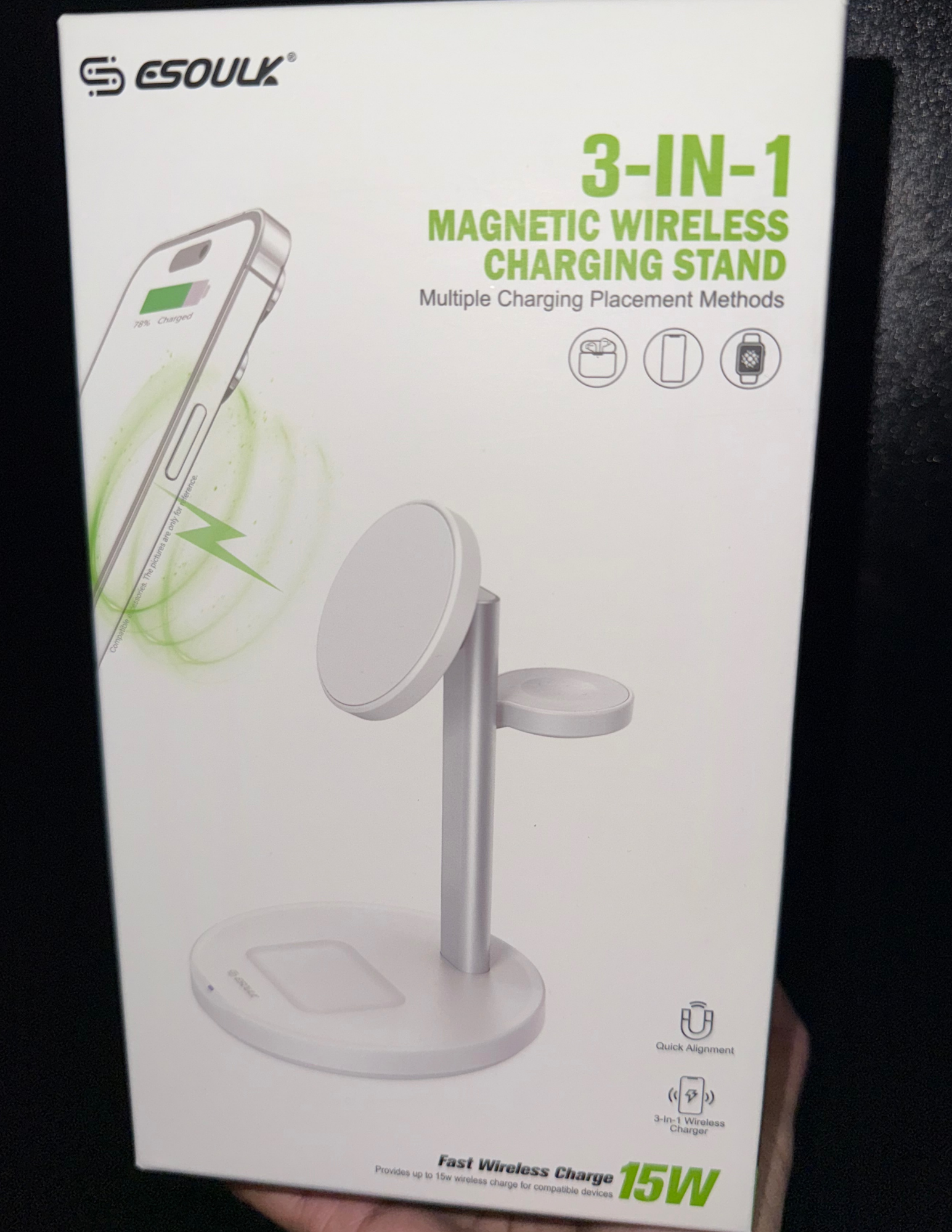 Phone and watch charging stand